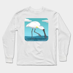 Royal spoonbill Kōtuku ngutupapa Long Sleeve T-Shirt